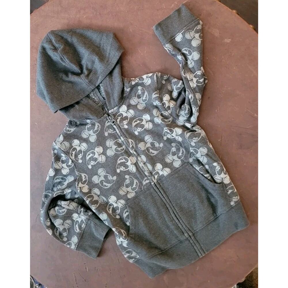 Mickey Mouse Jumping Beans Collab Boys Sz. 4T Gray Black Hooded Zip Sweatshirt